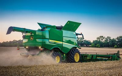 John Deere S770i, bi&#231;erd&#246;ver, 2020 birleştirir, buğday hasat, hasat kavramlar, John Deere