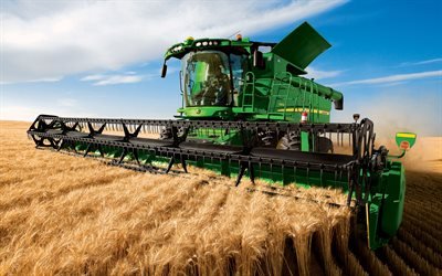 John Deere S670, combine harvester, 2020 combines, wheat harvest, 2020 John Deere S670, harvesting concepts, John Deere