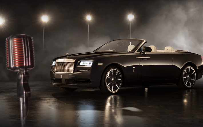 A Rolls-Royce Amanhecer, 2018, exterior, luxo marrom cabriolet, vista frontal, novo Amanhecer, Carros brit&#226;nicos, A Rolls-Royce