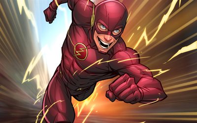 Flash, arte, super-her&#243;i, Barry Allen, DC Comics