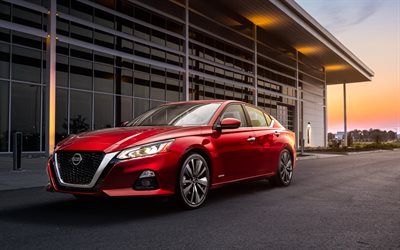 Nissan Altima, 2019, Edition One, exterior, business class, new red Altima, front view, Japanese cars, Nissan