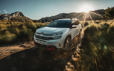Citroen C5 Aircross, crossovers, 2018 cars, offroad, white C5 Aircross, french cars, Citroen