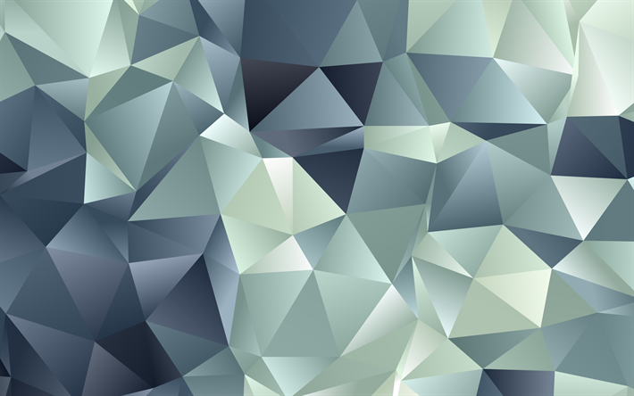 polygon gr&#229; abstraktion, geometriska bakgrund, gr&#229; polygoner, trianglar, l&#229;g poly bakgrund