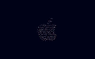 4k, Apple logo, typography, program code, creative, Apple