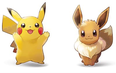 Pikachu, Eevee, konst, Pokemon, chubby gnagare, Pokemon Kan G&#229; Eevee