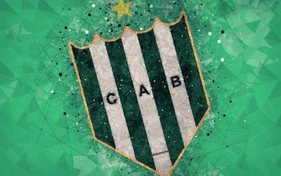 نادي أتلتيكو بانفيلد, 4k, شعار, الهندسية الفنية, الأرجنتيني لكرة القدم, الأخضر مجردة الخلفية, الأرجنتيني Primera Division, كرة القدم, بانفيلد, الأرجنتين, الفنون الإبداعية, بانفيلد FC