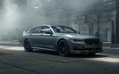 BMW 7, 2018, Bi-Turbo, tuning M7, berlina di lusso, new grigio opaco M7, business class, Alpina B7, Edizione Esclusiva, BMW