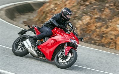 Ducati SuperSport S, 4k, 2017 bikes, rider, italian motorcycles, Ducati