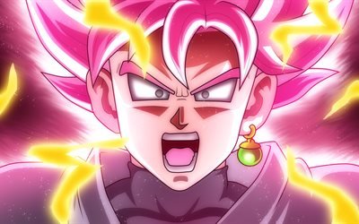 Goku, 4k, Dragon Ball Z, pink, DBZ