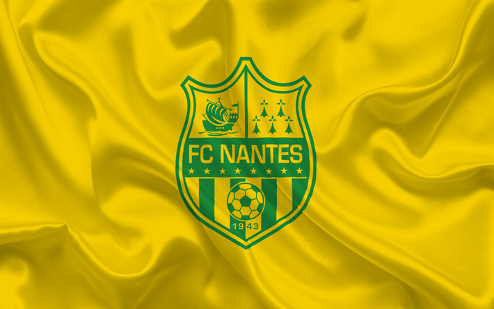 O FC Nantes, Clube de futebol, Nantes emblema, logo, Amarelo de seda, Fran&#231;a, Ligue 1, futebol