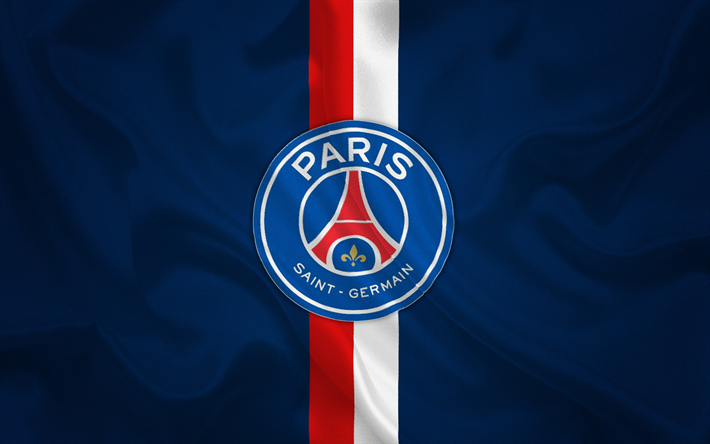 パリのサンジェルマン, PSG, エンブレム, PSGロゴ, サッカークラブ, フランス, ハ1, サッカー, 青色の絹