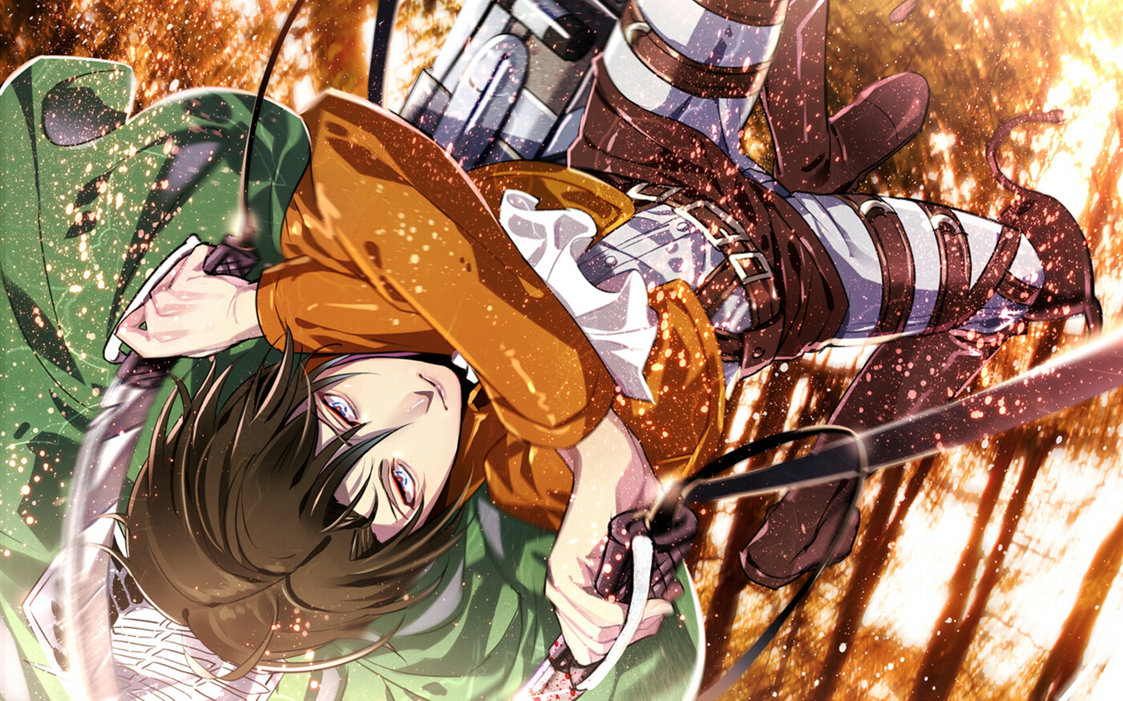 Download wallpapers Levi Ackerman, 4k, manga, Attack On Titan for desktop  with resolution 3840x2400. High Quality HD pictures wallpapers