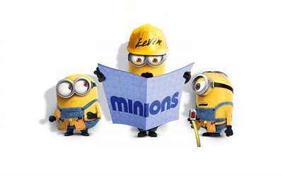Les Minions, Kevin, Bob, les travailleurs de la construction