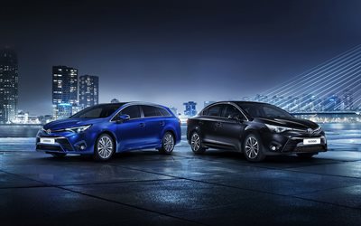 Toyota Avensis, 2017 arabalar, gece, Japon arabaları, Toyota