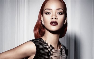 Rihanna, Amerikansk s&#229;ngerska, en lyxig make-up, portr&#228;tt, Robyn Rihanna Fenty