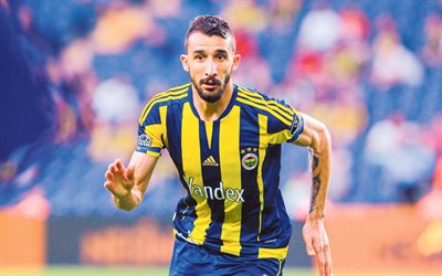 4k, Mehmet Topal, partida, turco jogador de futebol, Fenerbahce, futebol, Coxo, Turco Super Lig, jogadores de futebol, Fenerbahce FC