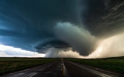 uragano, vista laterale, pericoloso fenomeno naturale, vortex, tempesta, USA
