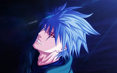 Kakashi Hatake, cheveux bleus, shinobi, Konohagakures clan Hatake, manga, Naruto