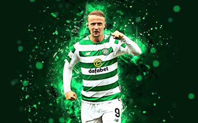 Leigh Griffiths, 4k, abstract art, football stars, Celtic, soccer, Griffiths, Scottish Premiership, footballers, neon lights, Celtic FC, Scottish footballer