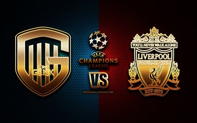 Genk vs Liverpool, Group E, UEFA Champions League, season 2019-2020, golden logo, Genk FC, Liverpool FC, UEFA, Genk FC vs Liverpool FC