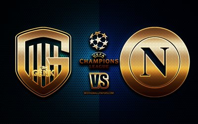 genk vs napoli, group e, uefa champions league, saison 2019-2020, gold logo, genk fc, ssc neapel, uefa, fc genk vs napoli fc