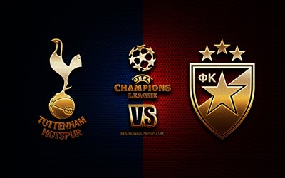 Tottenham Hotspur vs Crvena Zvezda, Group B, UEFA Champions League, season 2019-2020, golden logo, Crvena Zvezda FC, Tottenham Hotspur FC, UEFA, Tottenham Hotspur FC vs Crvena Zvezda FC