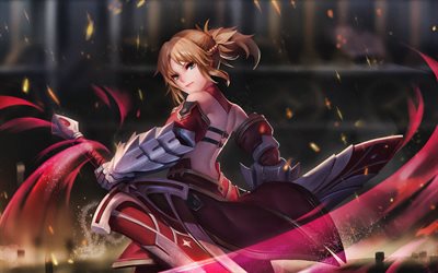 Red Saber, sword, Fate Apocrypha, Saber of Red, Fate Grand Order, manga, Fate Series, TYPE-MOON