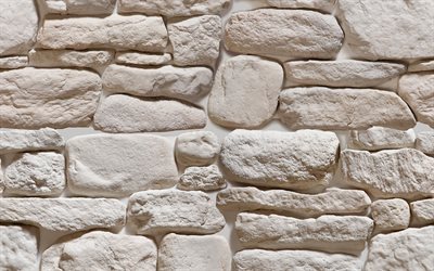 decorativi in pietra, texture, bianco, brickwall, macro, pietre, mattoni texture, pietre decorative, le pietre bianche muro, pietre bianche e sfondo