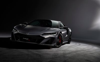 2022, Honda NSX Type S, 4k, front view, exterior, gray sports coupe, new NSX Type S, Japanese sports cars, Honda