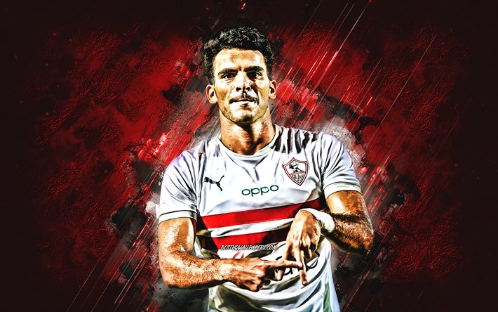 Ahmed Sayed, Zizo, Zamalek SC, calciatore egiziano, centrocampista, ritratto, Egitto, Ahmed Sayed arte, calcio