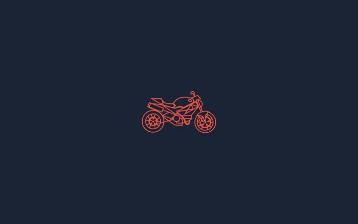 linear sportsbike, 4k, motorradsymbol, minimal, graue hintergr&#252;nde, sportbikes minimalism, sportsbikes