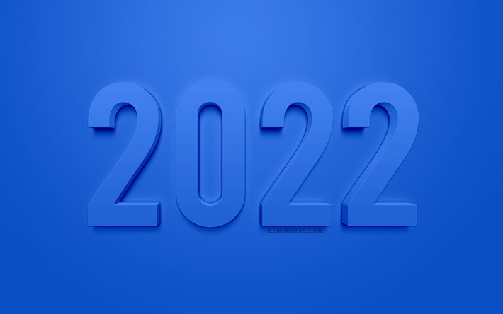 Tummansininen 2022 3D -tausta, 2022 Uusi vuosi, Hyv&#228;&#228; uutta vuotta 2022, Tummansininen tausta, 2022 k&#228;sitteet, 2022 tausta, 2022 3D -taide, Uusi 2022 Vuosi