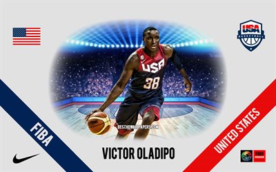 Victor Oladipo, seleção americana de basquete, jogador americano de basquete, NBA, retrato, EUA, basquete