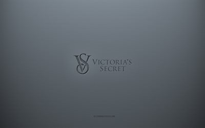 ヴィクトリアズシークレットのロゴ, 灰色の創造的な背景, ヴィクトリアズシークレットエンブレム, 灰色の紙の質感, ヴィクトリアズ・シークレット, 灰色の背景, ヴィクトリアズシークレットの3Dロゴ
