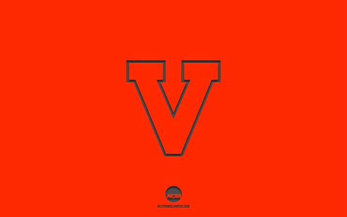 Virginia Cavaliers, oranssi tausta, amerikkalainen jalkapallojoukkue, Virginia Cavaliers -tunnus, NCAA, Virginia, USA, amerikkalainen jalkapallo, Virginia Cavaliers -logo