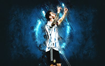 Lionel Messi, Argentiinan jalkapallomaajoukkue, argentiinalainen jalkapalloilija, Leo Messi art, Argentiina, jalkapallo, grunge art