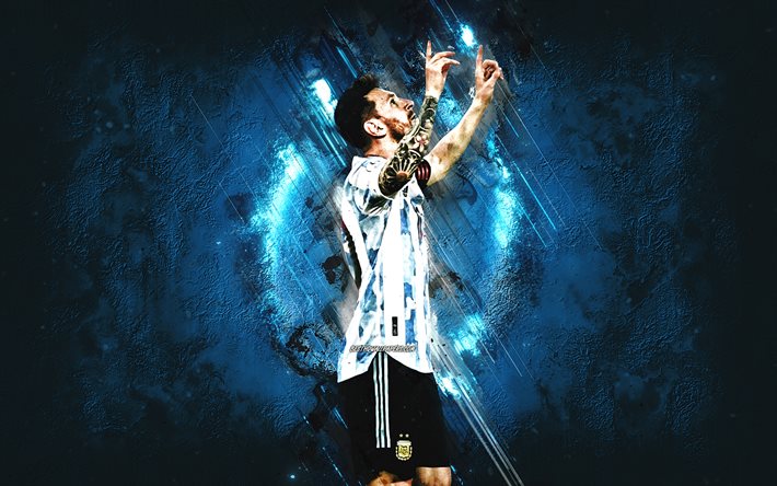 Lionel Messi, equipo nacional de fútbol de Argentina, jugador de fútbol argentino, arte de Leo Messi, Argentina, fútbol, arte grunge