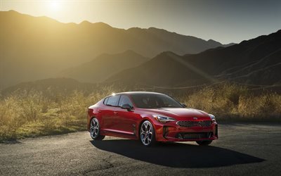 Kia Stinger GT, 2018, A5, spor sedan, 4-Kapılı coupe, yeni Kia, kırmızı Kia
