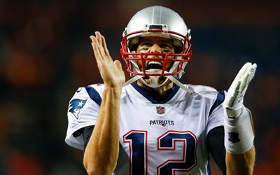 4k, Tom Brady, NFL, quarterback, american football, joy, New England Patriots