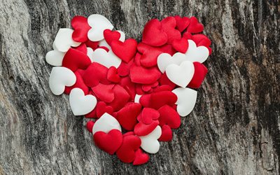 silk hearts, Valentines Day, creative heart, romance, love concepts