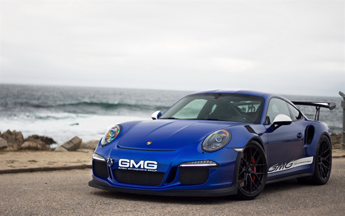 Porsche 911 GT3RS, tuning, blue sports coupe, German sports cars, Porsche