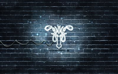 Emblema da Casa Greyjoy, 4k, parede de tijolos cinza, Game Of Thrones, obras de arte, Casas de Game of Thrones, logotipo da House Greyjoy, House Greyjoy, &#237;cones de n&#233;on, sinal da House Greyjoy