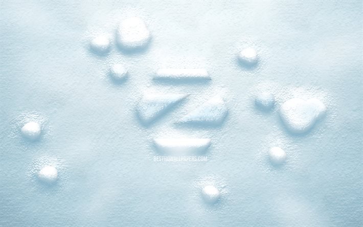 Zorin OS3Dスノーロゴ, 4K, creative クリエイティブ, Linux, ZorinOSロゴ, 雪の背景, Zorin OS3Dロゴ, Zorin OS