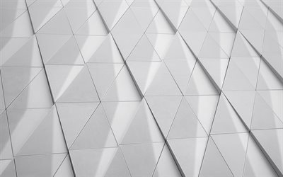 white rhombuses background, 4K, rhombuses textures, 3D textures, geometric backgrounds, rhombuses patterns, white backgrounds