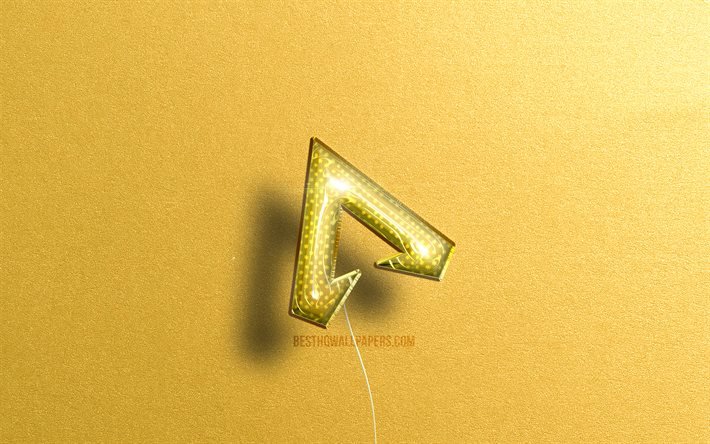 Logo 3D Apex Legends, palloncini realistici gialli, 4k, marchi di giochi, logo Apex Legends, sfondi di pietra gialla, Apex Legends