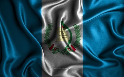 Bandeira da Guatemala, 4k, bandeiras onduladas de seda, pa&#237;ses da Am&#233;rica do Norte, s&#237;mbolos nacionais, bandeiras de tecido, arte 3D, Guatemala, Am&#233;rica do Norte, Bandeira 3D da Guatemala