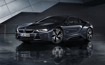 BMW i8, 2016, Special Edition, supercars, gray bmw