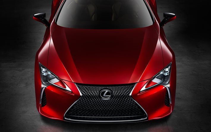 Lexus LC 500, 2017 5K, luxury cars, red lexus