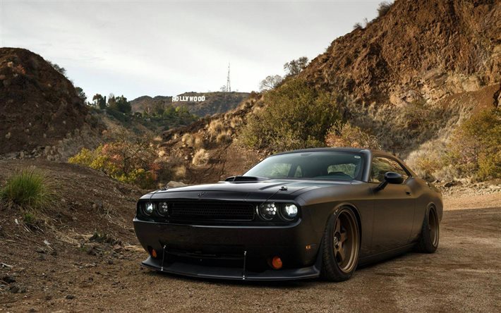Dodge Challenger, 2016, supercar, muscle cars, grigio opaco, dodge