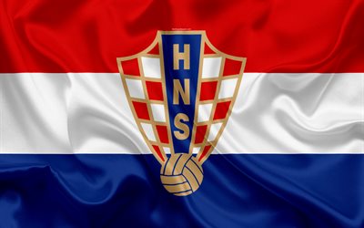 La croatie &#233;quipe nationale de football, embl&#232;me, logo, drapeau, Europe, drapeau de la Croatie, de football, de la Coupe du Monde